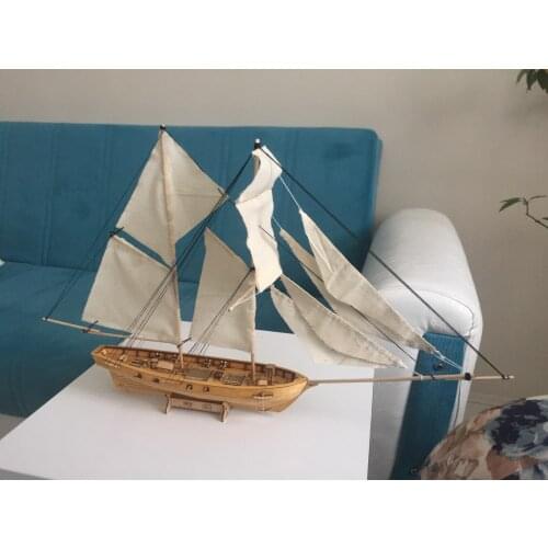 Hobby Assembling Building Kits Ship Model Wooden Sailboat Toys Harvey Sailing Model Assembled Wooden Kit DIY
