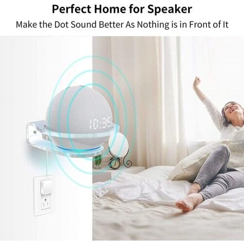 Speaker Wall Mount for Mini Wall Stand Wall Mount Shelf Space Saving Quick Installation Punch-Free No Drilling Holes