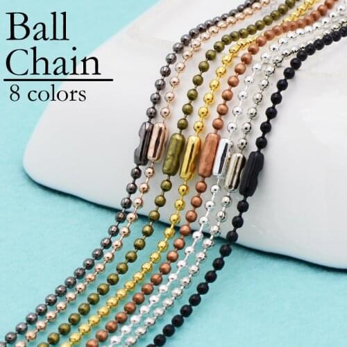20 Pieces 2.4mm Bead Necklace 24 30 Inch 1.5mm Ball Chain Gold Silver Bronze Copper Gunmetal Black for Women Jewelry Making