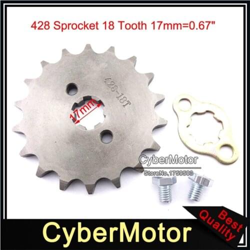 428 18 Tooth 17mm Front Engine Sprocket Gear For 50cc 70cc 90cc 110cc 125cc 140cc 150cc 160cc Dirt Pit Bike ATV Quad Motorcycle