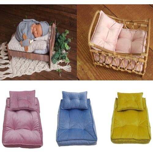 Newborn Photography Props Mini Mattress Posing Pillow Bedding Photography Accessories Studio Shooting Props Basket Filling