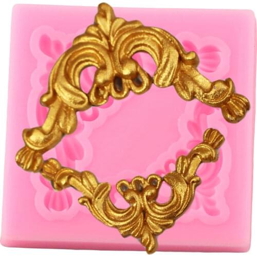 Baroque Relief Corner Silicone Molds Cake Border Fondant Mold Cake Decorating Tools Candy Resin Clay Chocolate Gumpaste Moulds