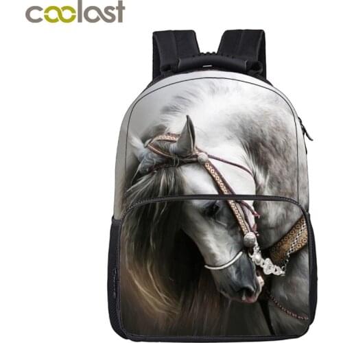 Animal Horse / Lion / Tiger / Wolf / Owl Backpack Women Men Casual Bag Teenage Boys Girls Children School Bags Student Backpack