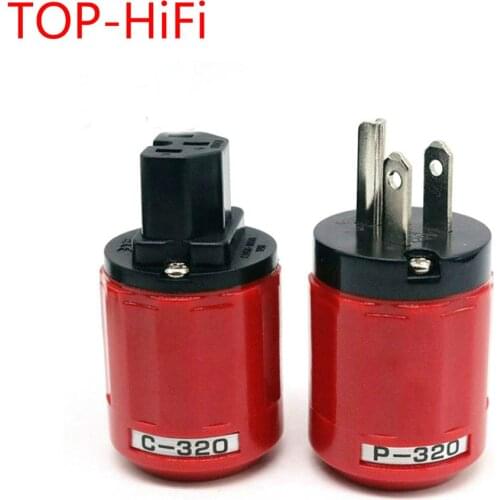 TOP-HiFi pair Rhodium plated US power Plug IEC Connector Socket Jack for Audio AMP CD Plater Speaker AC power Cord Cable