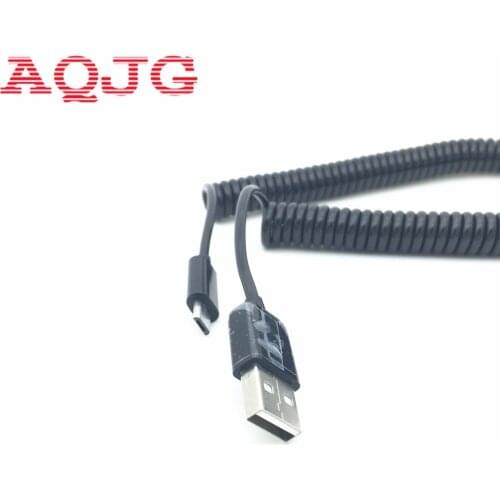 Spiral Coiled USB 2.0 A Male to Micro USB B 5Pin Adaptor Spring Cable ForAndroid phone data charging Cable car charging 3M