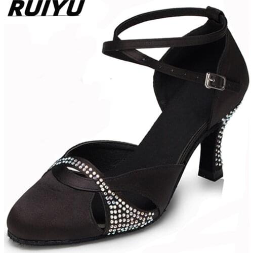 Salsa Shoes Womens Latin Dance Shoes Rhinestone Dance Shoes Tango Jazz Ballroom Sneakers Girls High Heels Black Blue