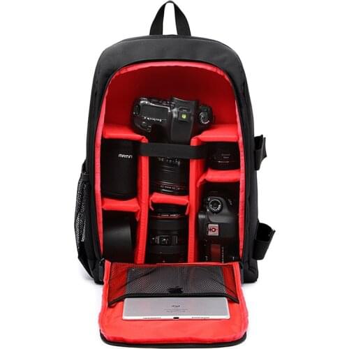 Waterproof Functional DSLR Backpack Camera Video Bag w/ Rain Cover SLR Tripod Case PE Padded for Photographer Canon Nikon