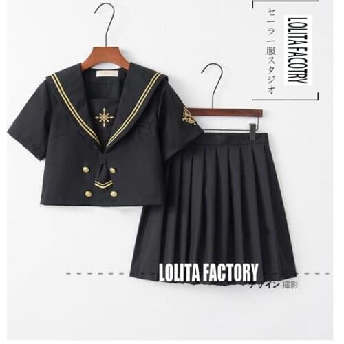 Star-Moon Compass Orthodox Bad JK Uniform Skirt, Daily Lip Female Sailors Dress, Japanese Soft Girls Intermediate Suit JK011