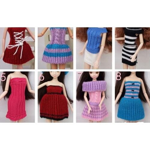 3pcs/lot Handmade Winter Wear Mix Style Sweater Woolen Yarm Clothes Outfit For 1/6 Kurhn Barbie Doll Girls Gift