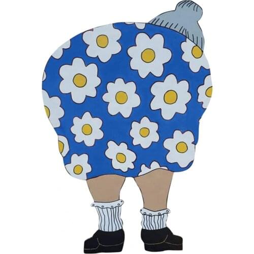 Stake Sign Funny Old Lady Shape Easy Installation Plastic Waterproof Durable Lawn Garden Stand Decoration Outdoors Decor