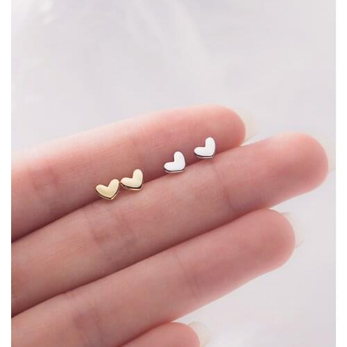 1pair Cute 3.7MM*4.9MM Tinny Genuine Real. 925 Sterling Silver Rounded Heart Stud Earrings jewelry for Child