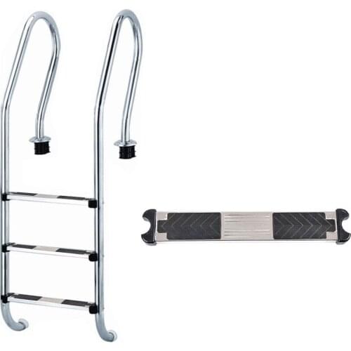 1PCS Stainless Steel Swimming Pool Pedal Replacement Ladder Rung Steps Anti Slip Accessories with 2 Screws for Swimming Pool