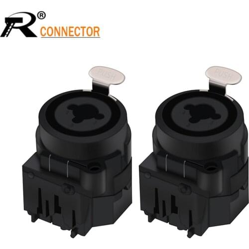 10pcs XLR 6pin Dual Purpose Connector Male Socket Female Jack Adapter PUSH Button Plug Microphone Stage Connector Universal