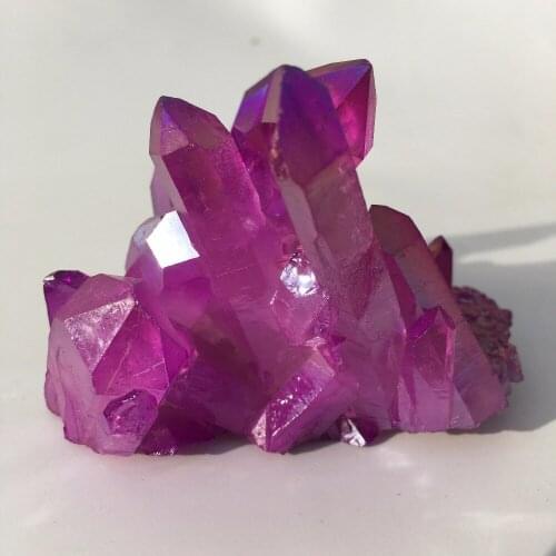 156g Rare beautiful purple flame aura quartz crystal cluster specimen