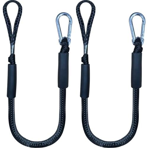 2 Boat Bungee Dock Lines with Hook Mooring Rope Boat Pontoon Stretch Cords For Kayak Jetski Saiboat Woodenboat SeaDoo Waverunner