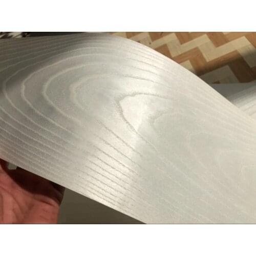 2x Natural Wood Sliced White Ash Veneer Backing with Tissue Furniture Veneer about 20cm x 2.5m C/C