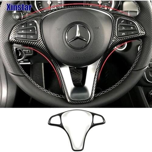 ABS car steering wheel decoration sticker for Mercedes Benz A B C E GLA GLC CLA GLE GLS W205 W213 amg a45