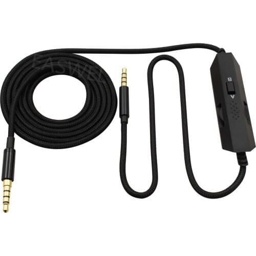 Audio Cable Inline Control w/Mic For Logitech G633 G933 Gaming Headset Headphone