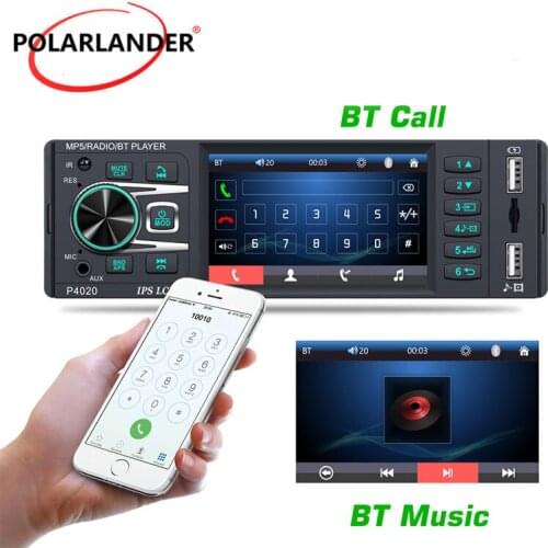 Car Radio 1DIN MP5 player AUX Rear Microphone Dual USB Bluetooth U Disk SD Card IPS Not Touch Screen 3.8 Inch Mirror Link