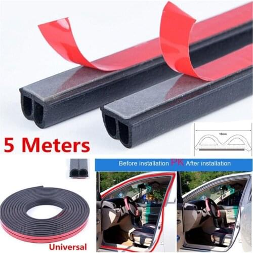 5m Self Adhesive Rubber Seal Strip Car Door Seal Trim Noiseproof B-Shaped Automotive Rubber Seal Strip