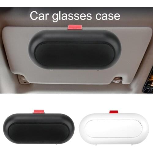Eyeglasses Holder Sun Visor ABS Sunglasses Box Universal Car Interior Glasses Case Built-in Fiber Velvet Protection
