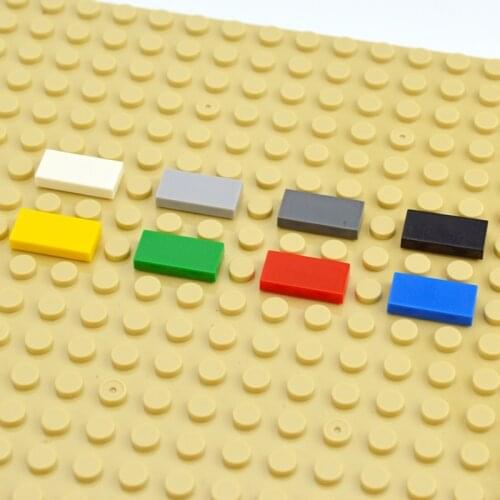 200pcs DIY Building Blocks Figure Bricks Smooth 1x2 ColorFul Educational Creative Size Compatible With all brand for Kids