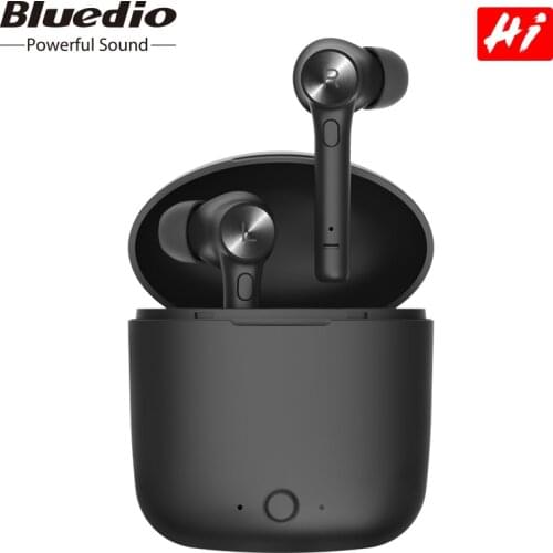 Bluedio Hi earbuds wireless Bluetooth-compatible earphone sport earbuds headset with charging box built-in microphone