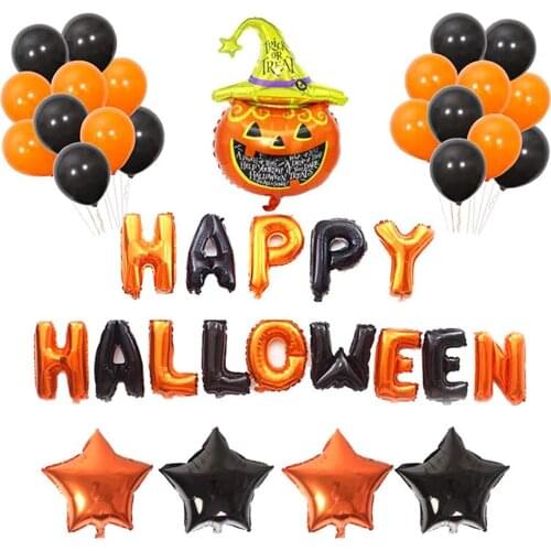 Big Size Yellow Black Balloon Halloween Birthday Decoration Balloons Party Decorations Foil Balloons Halloween Decoration