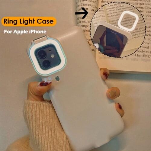 Ring Light Case Fill Light Mobile Phone Case Fill Light Beauty Ring Flash Mobile Phone Case Stable Shell Perfect For iphone 12