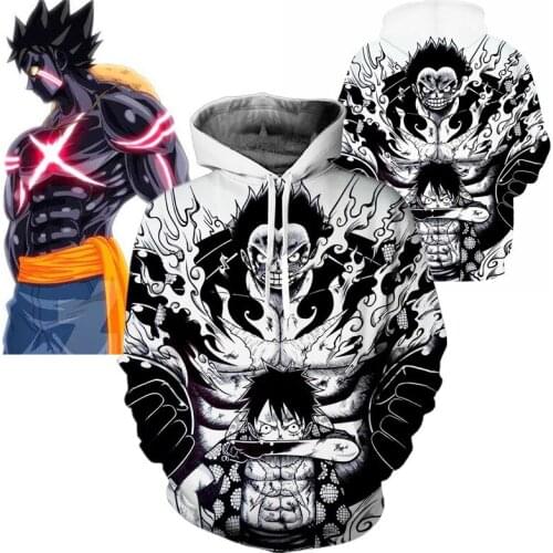 COSSUN One Piece Hoodie LUFFY GEAR 4 Jacket Unisex Casual Hooded Coat Japanese Anime Cosplay Sweater