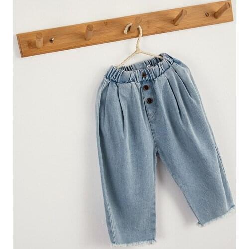 1 2 3 4 5 Y Toddler Kids Pants Fashion Korean Jeans for Girls Baby Boys Trousers Children Denim Pants Baby Kids Harem Pants 2020