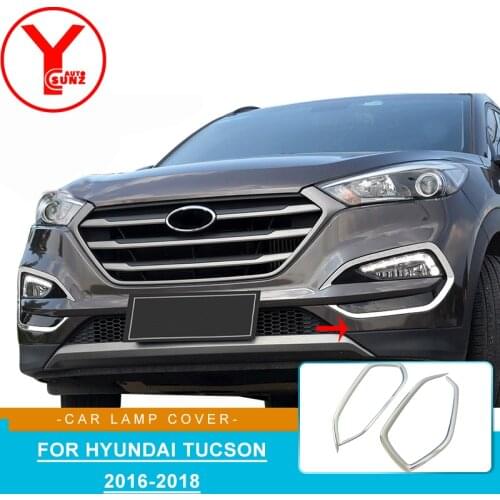 Chrome Front Fog Lights For Hyundai Tucson 2016 2017 2018 Accessories ABS Car Lamp Overlay Decoration Accesorios YCSUNZ