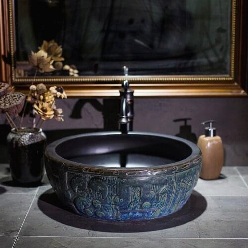 Artistic Countertop Washnasin Ceramic Bathroom basin Sink bowl porcelain vessel ceramic wash basin bathroom sinks
