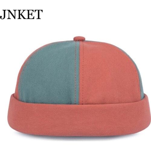JNKET New Men Women‘s Splicing Skullcap Sailor Cap Beanies Hat Foldable Brimless Hat Hip Hop Cap Outdoor Sport Cap Pumpkin Hat