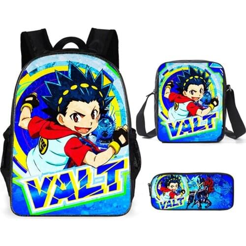 Cool Kids School Bag 3Pcs/set Anime Beyblade Burst Evolution School Bags Backpack for Girls Boys Orthopedic Schoolbags