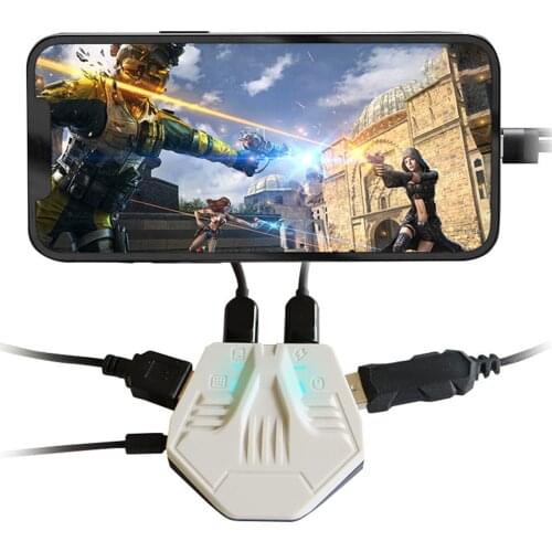 Cdragon Handjoy K6 Mobile Game Keyboard Mouse Converter USB Interface Controller and Wired Audio Connection Adapter for Android