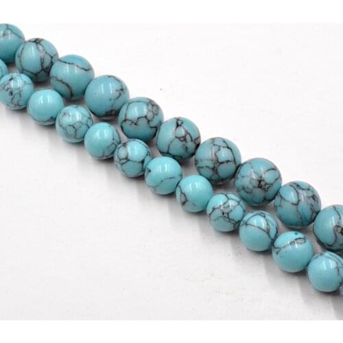 Natural Lake Blue Turquoises Stone Round Beads Loose Beads Wholesale for Jewelry Making Accessories DIY 4-12mm Free Shipping