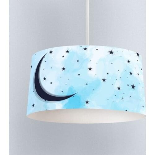 Lamp For Kids Bedrooms Light Chandelier for Living Room Childrens Room Dark Blue Moon Star Model 208