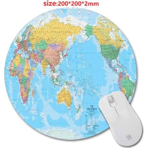 Mairuige Custom size 200*200*2mm old map 3D printing round rubber soft gaming mouse pad durable computer laptop desk mat