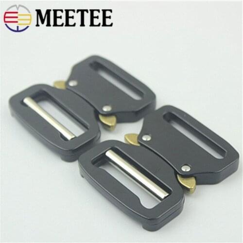 Meetee 1/2Pcs 38mm Metal Belt Webbing Buckle Quick Release Buckles Waistband Backpack Outdoor Clasp Snap Hook Diy Accessories