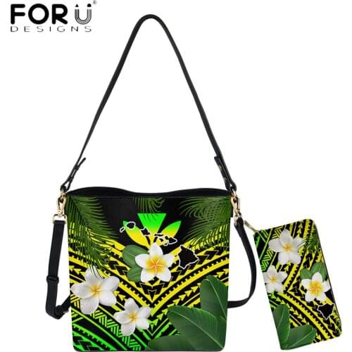 FORUDESIGNS Fashion Large Capacity Crossbody Bags Hawaii Polynesian Tribal Plumeria 3D Print Vintage Shoulder Bag And Purse