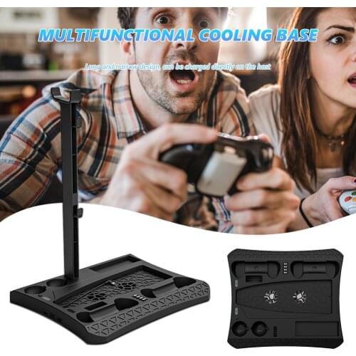 Game Console Cooling Base Multi-function Abs Metal Host Cooling Base Dual Handle Charger Suitable For PS5 Game Consoles