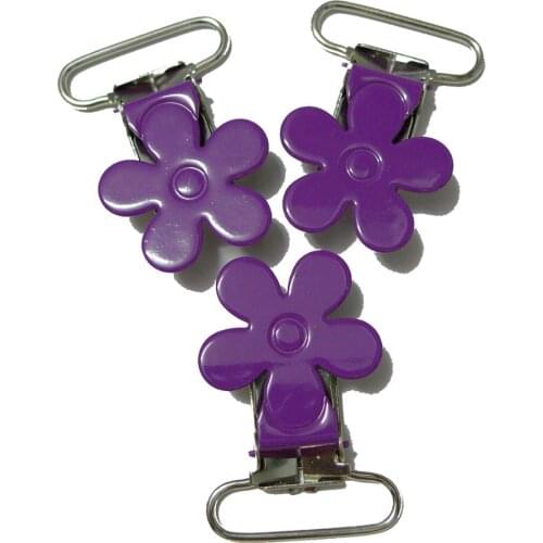 25pcs #24 Purple Color Plum Blossom Flower Suspender Clips