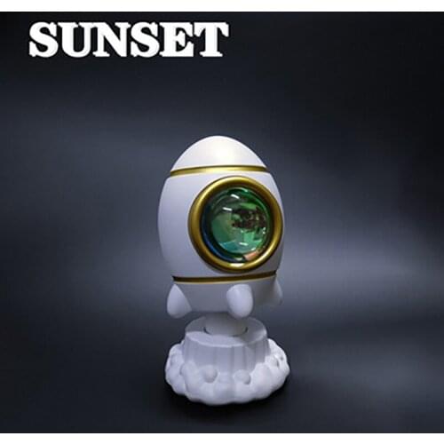 Rainbow Projection Lamp LED Rocket Projetion Atmosphere Night Light USB Charging Desktop Lights for Bar Background Bedroom Decor