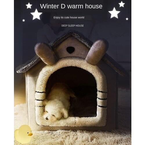 Dog house house type winter warm small dog Teddy cat house four seasons general dog house dog bed dog pet supplies