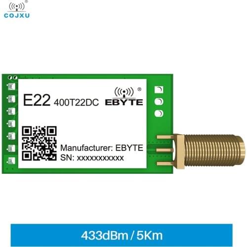SX1262 22dBm LoRa Spread Spectrum Wireless Module with Multiple Transmission Methods Long Range 5.5km Small Size E22-400T22DC