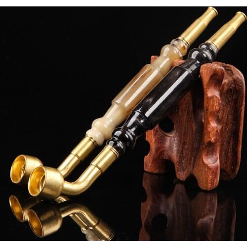 High Grade Ox Horn Grain Pipe cigarette Filter Smoking Pipes Tobacco Pipe Gift For Father Husband Collector Cigar Pipes
