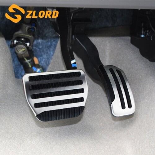 Zlord Stainless Steel Gas Brake Cluth Pedal Protection Cover for Nissan March 2011 - 2015 AT MT Car Pedals Auto Accessories