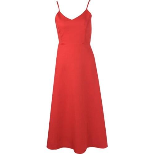 ZC2416 new summer 2020 women fashion temperament backless V-neck sexy pure color slim dress cheap wholesale