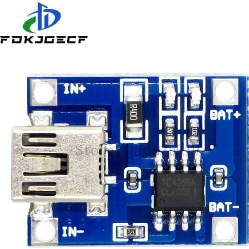 10pcs/lot Mini USB 5V 1A 18650 TP4056 Lithium Battery Charger Module Charging Board
